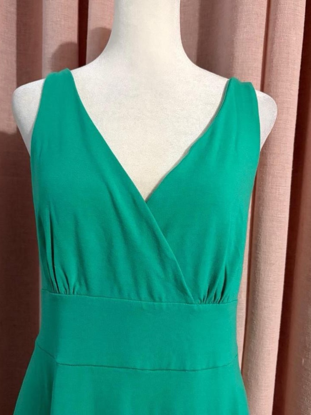 Ann Taylor V Neck Maxi Dress Asymmetrical Hem Sz Large - Picture 4 of 7